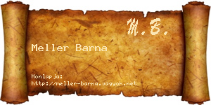 Meller Barna névjegykártya